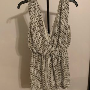 white and black romper